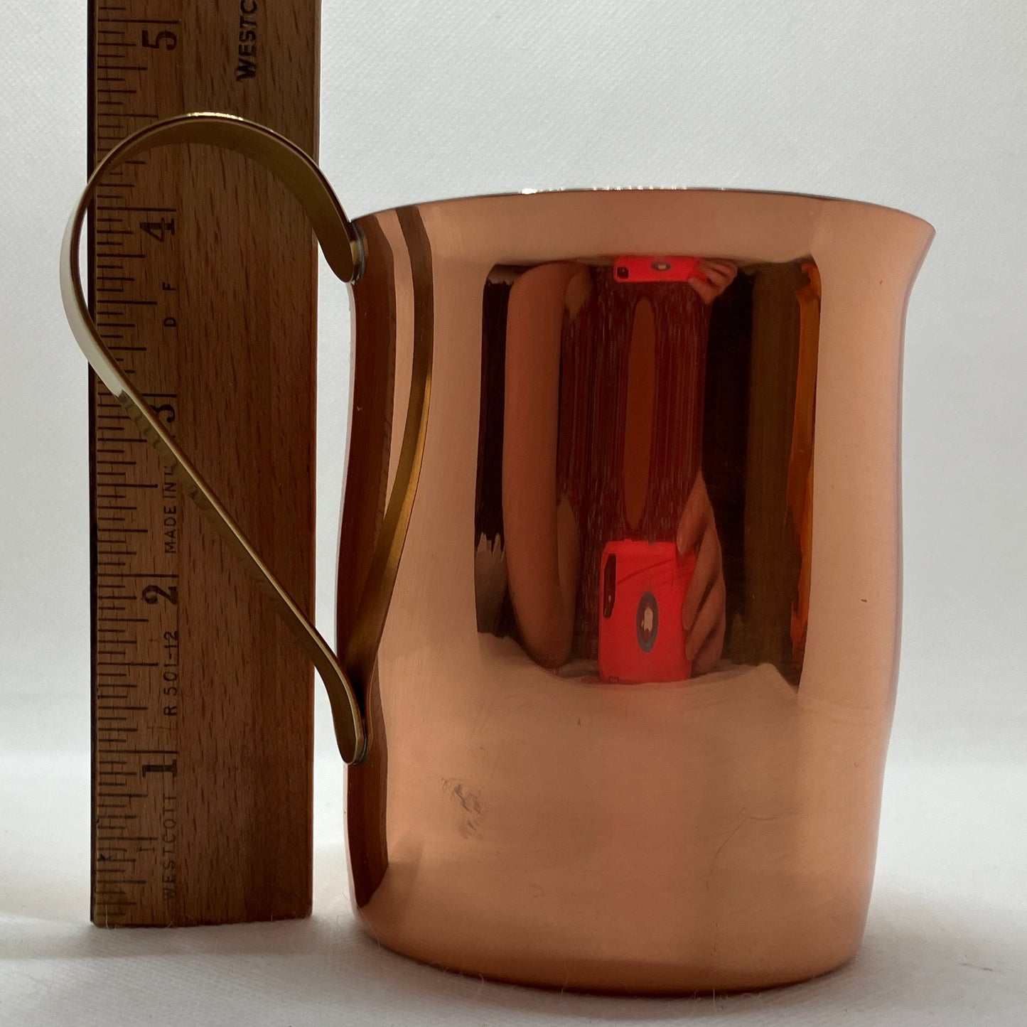 Vintage Coppercraft Guild Copper Vase with Brass Handle