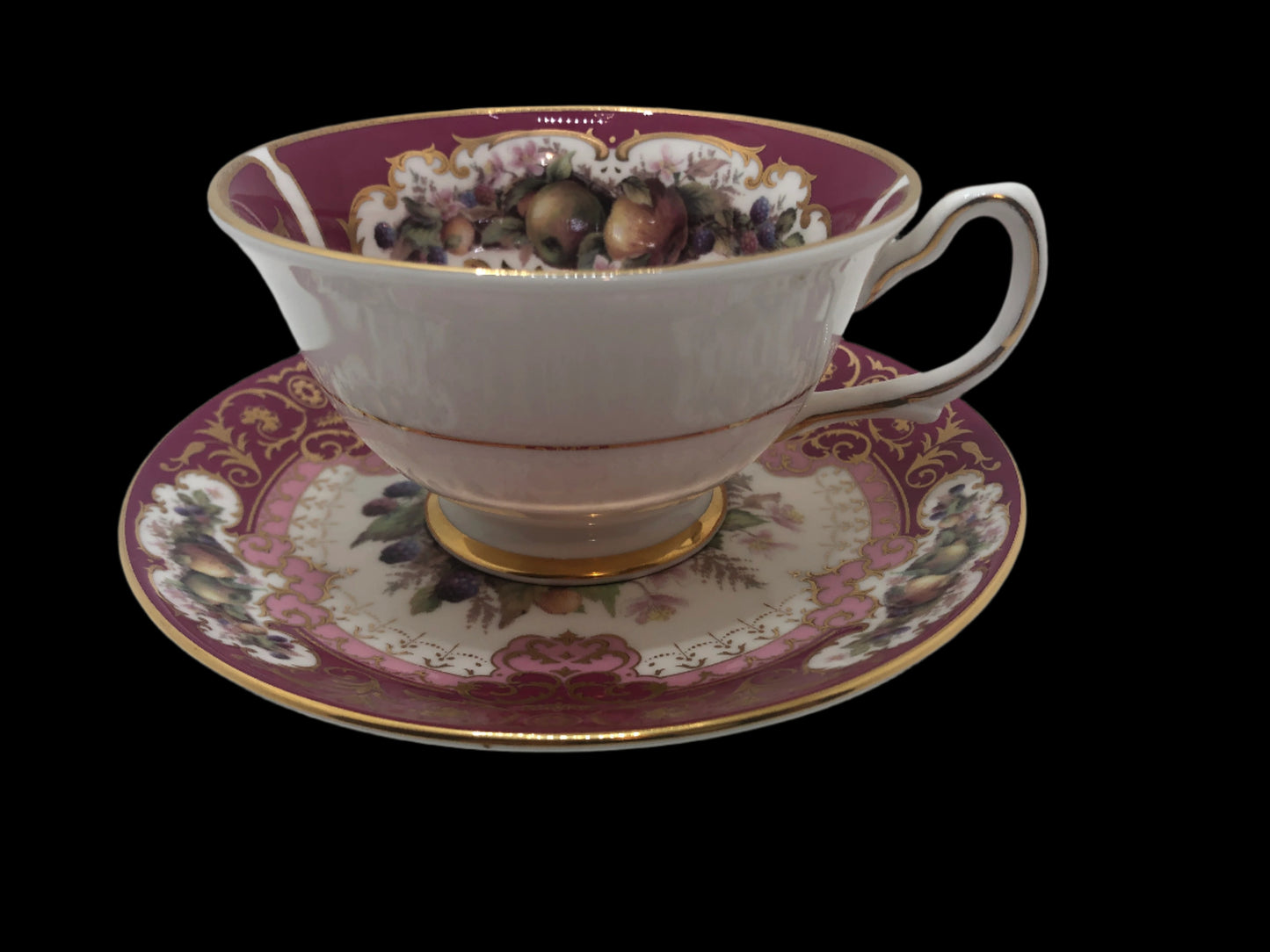 Vintage English Bone China Cup and Saucer from The Chatsworth Collection