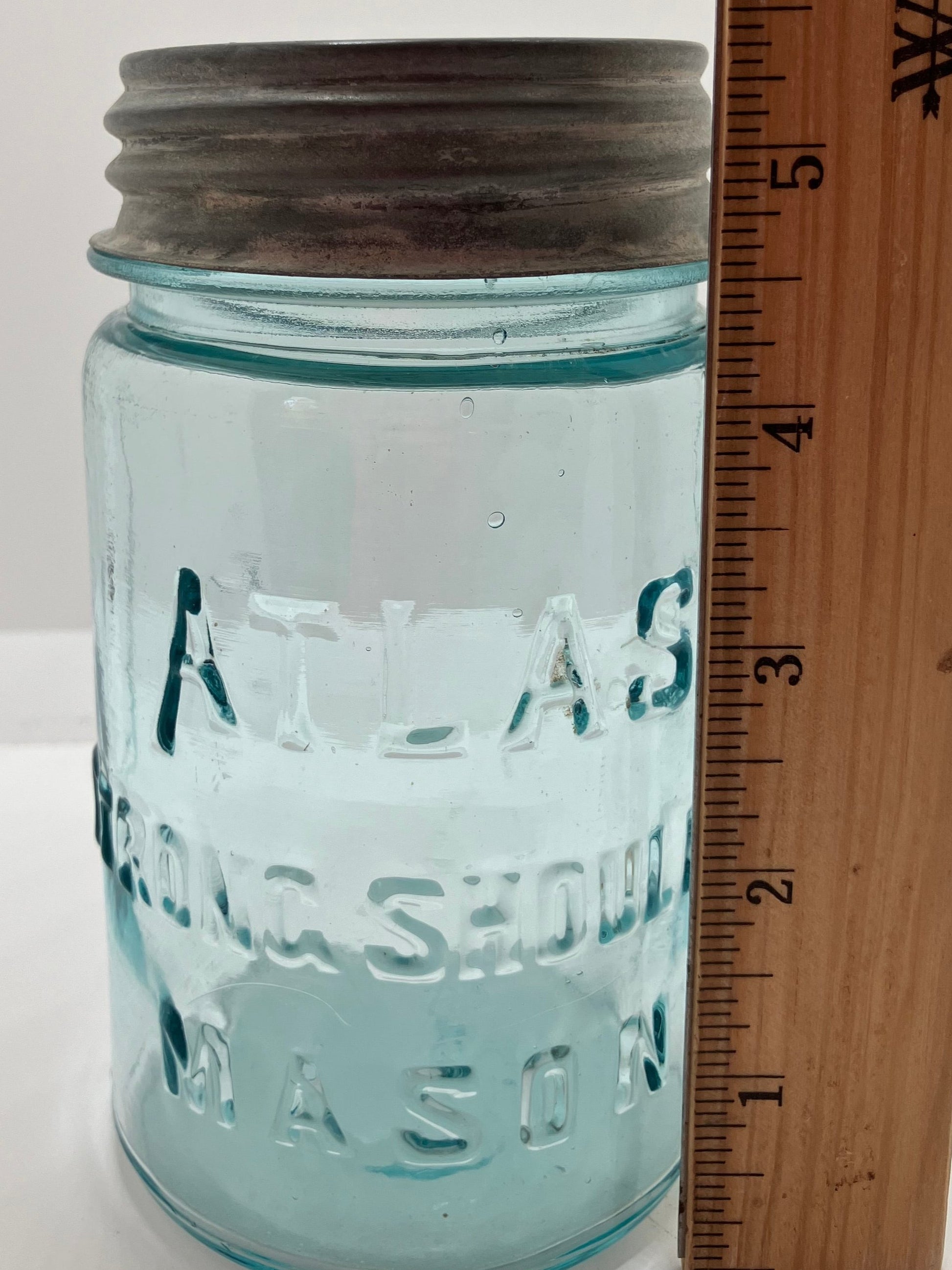 Atlas Blue Pint Jar Height