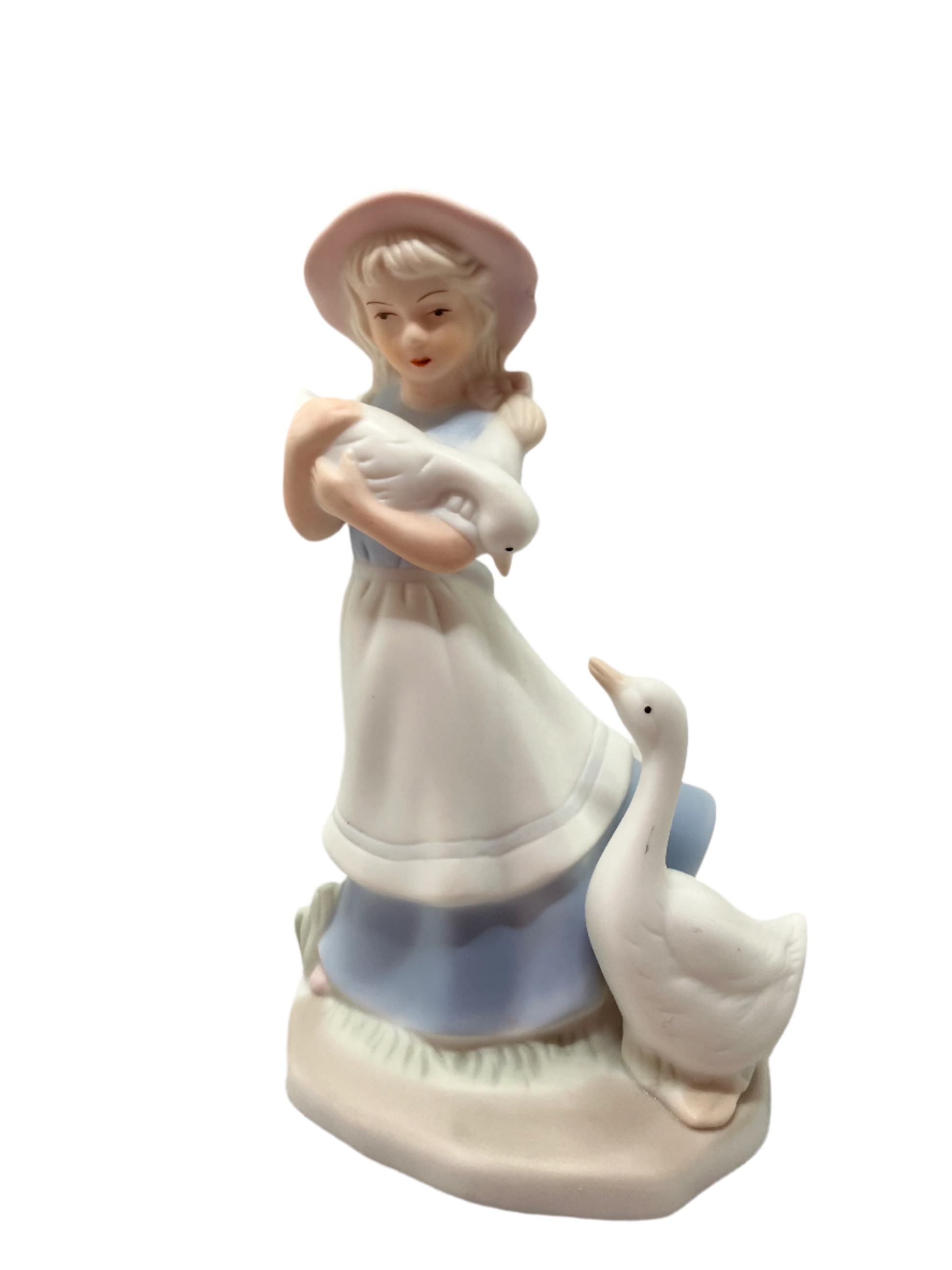 Ceramic Figurine Girl with Geese 