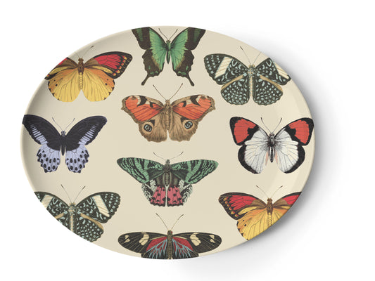 Cottage Core Melamine platter butterfly design by Thomas Paul 