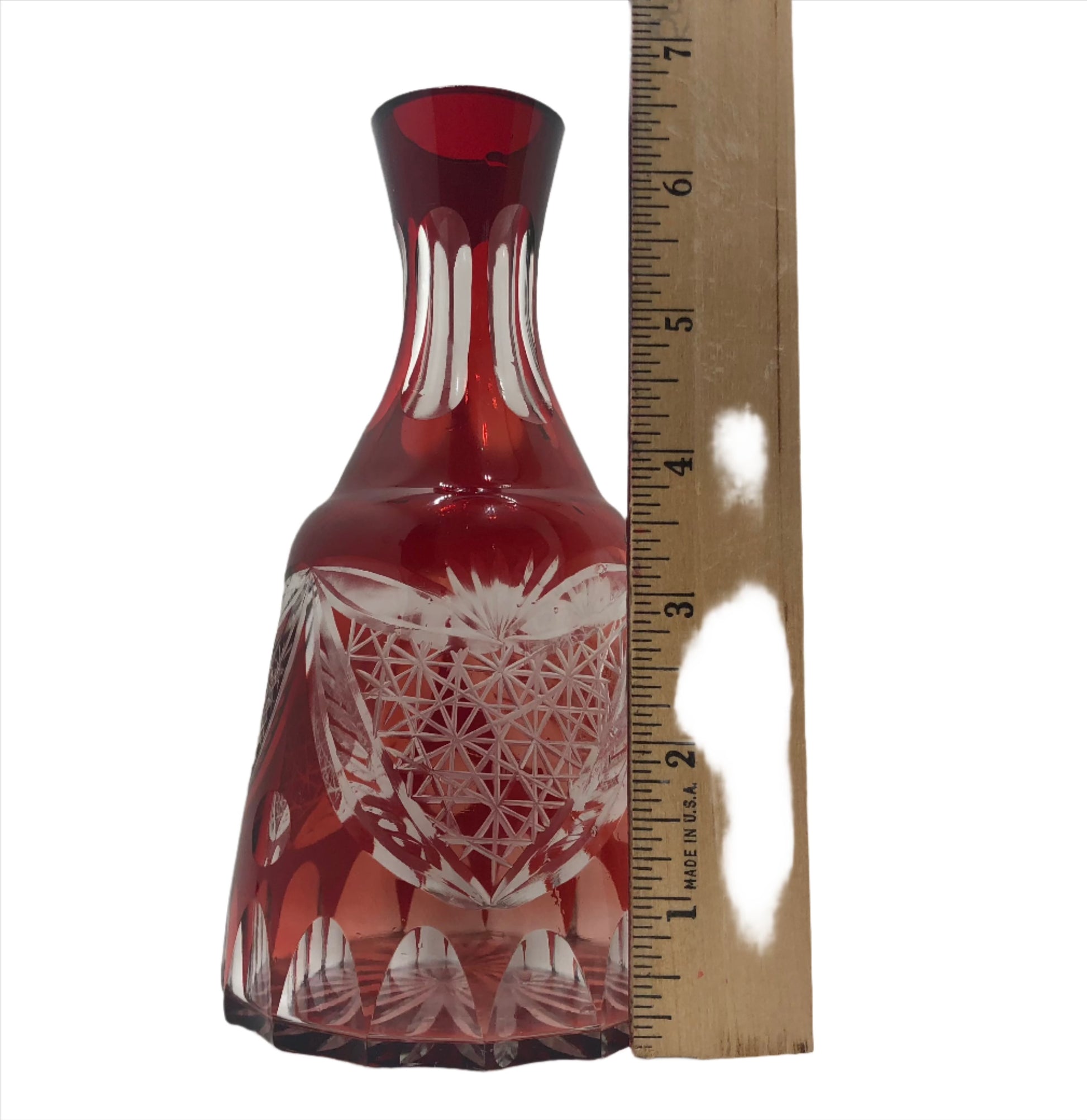 Decanter Bohemian Ruby Glass height