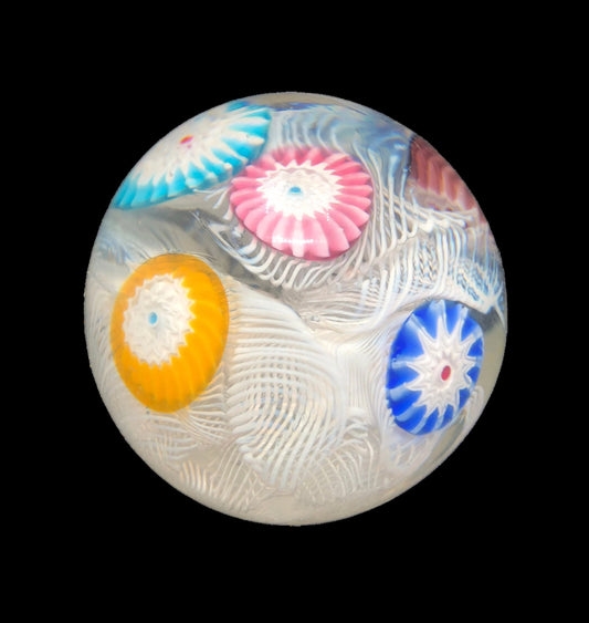 Eye Catching Spaced Millefiori Paperweight