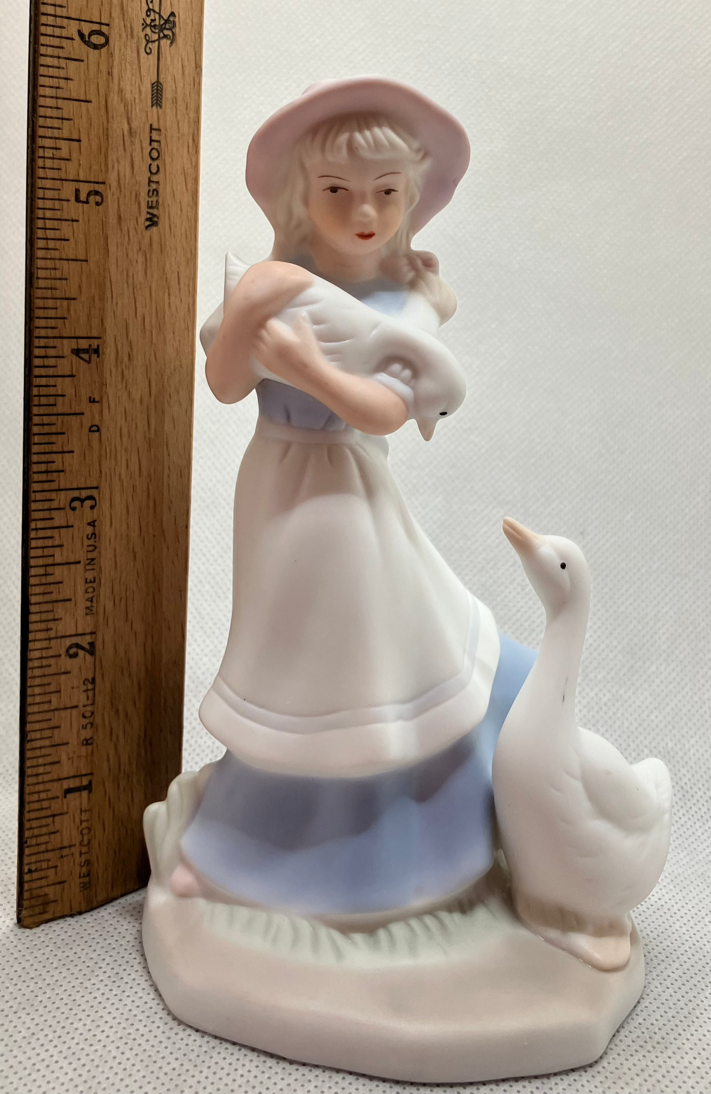 Vintage Girl w Goose Figurine