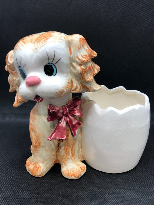 MCM puppy or dog planter front view 