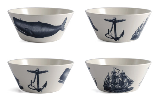 Melamine bowl blue nautical design by Thomas Paul 