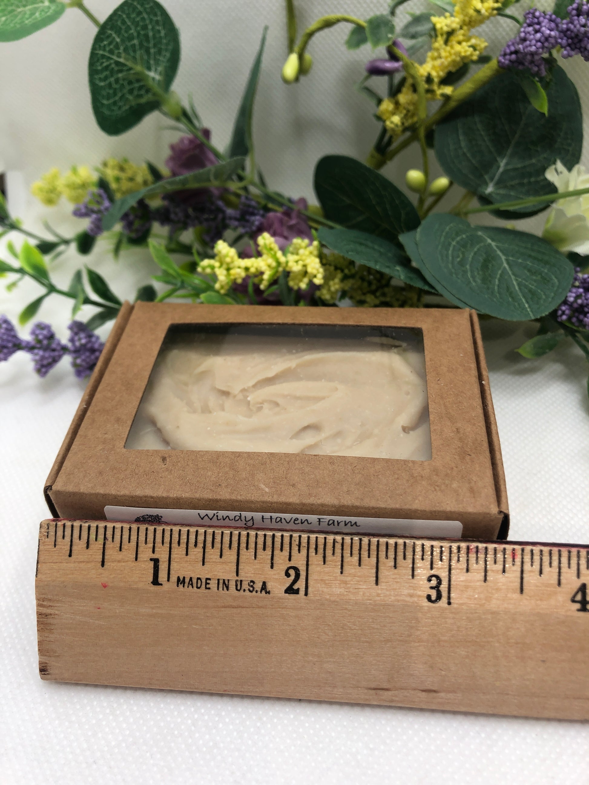 bar soap with goatmilk and pine scent-box length