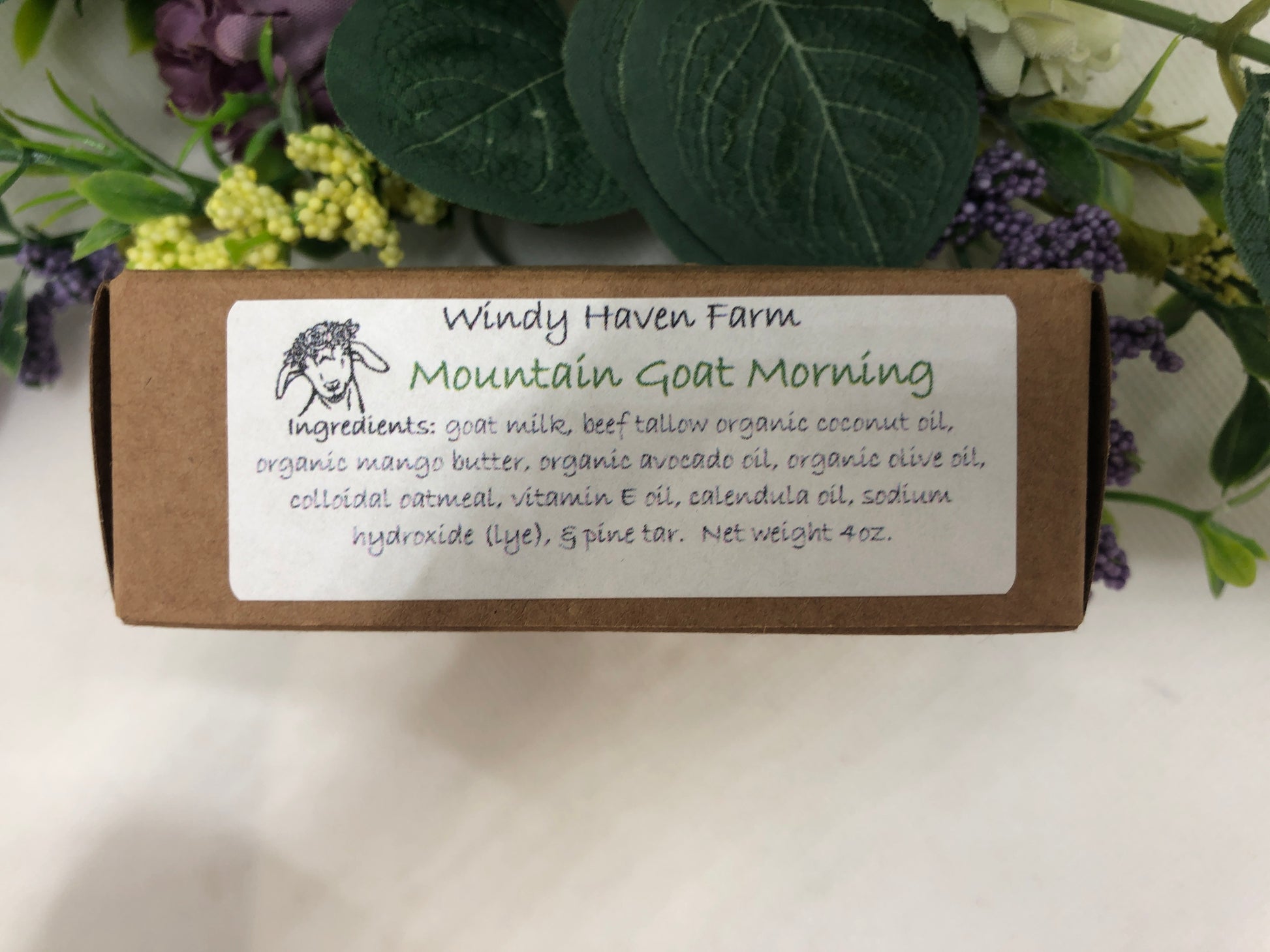 bar soap - goats milk with pine scent label