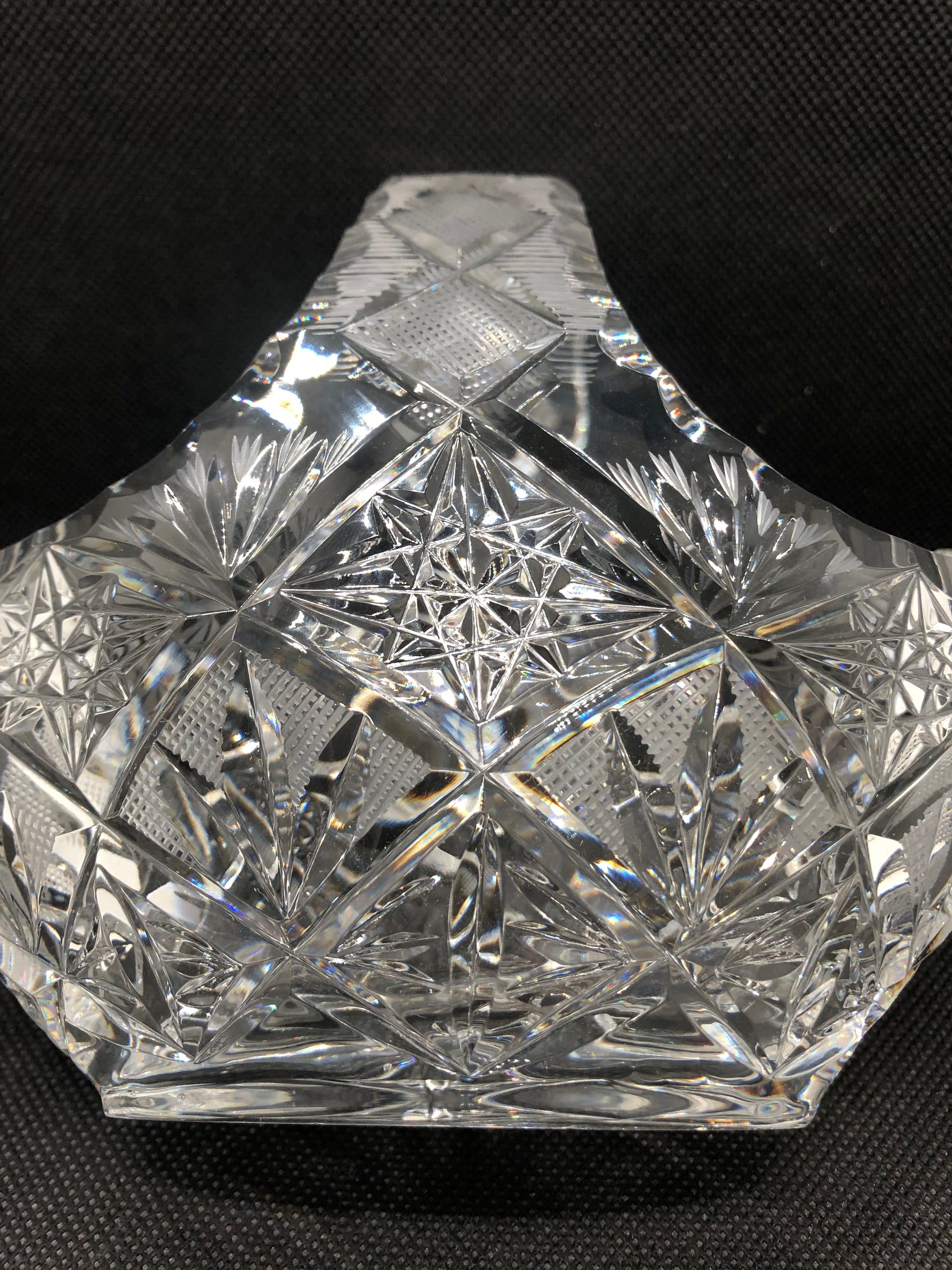 crystal vase handle side view