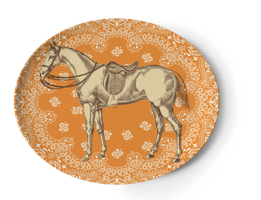 Melamine Platter with Horse Design