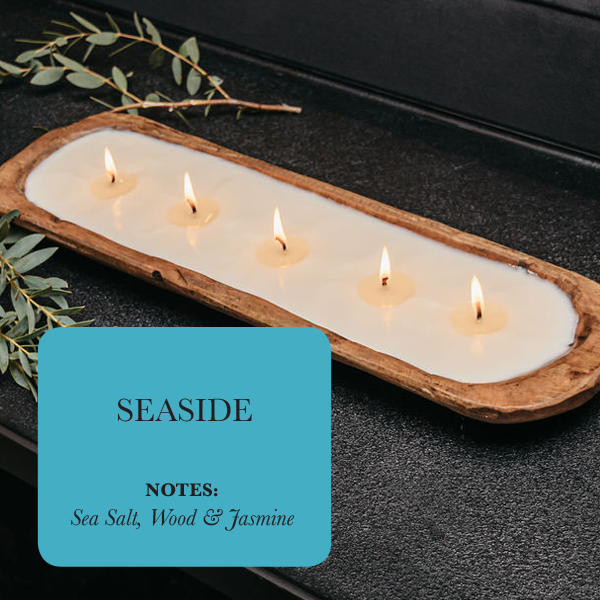 farmhouse dough bowl candle seaside 