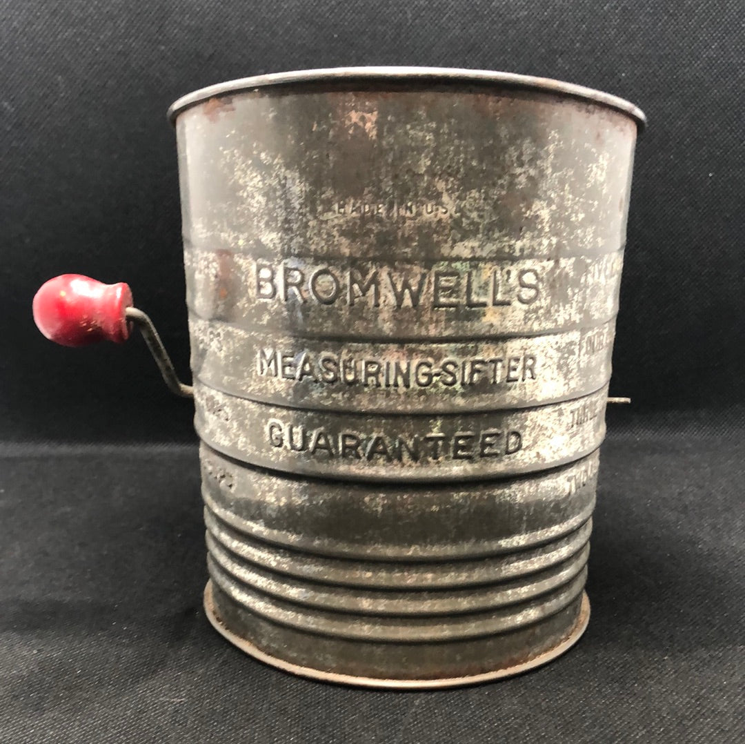 flour sifter antique Bromwell front view 