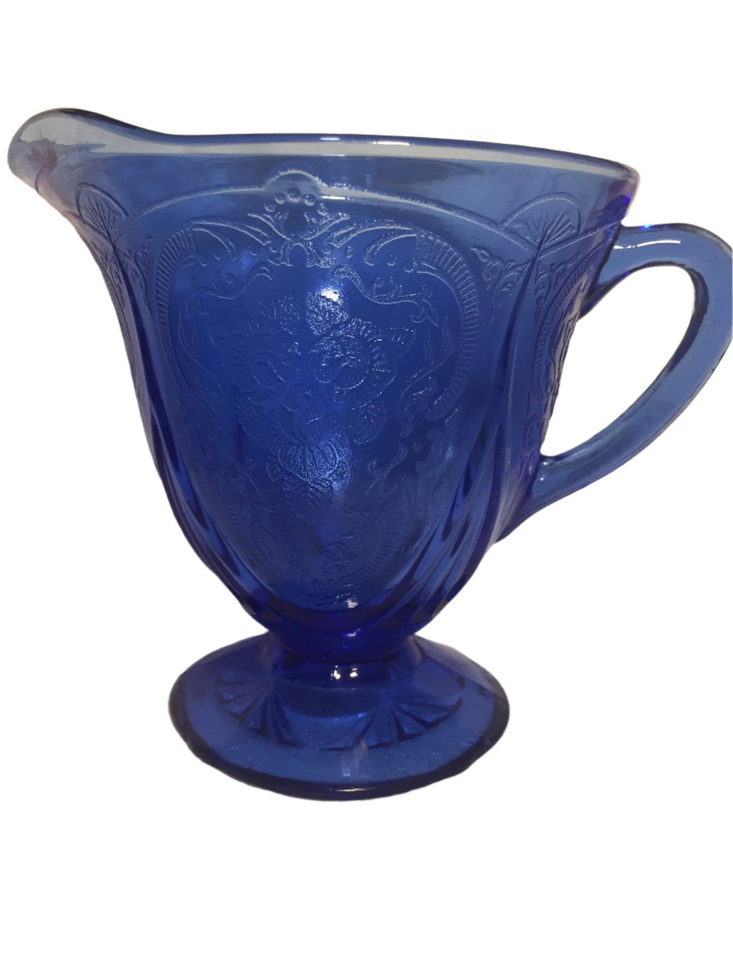 Royal Lace Blue Glass Creamer