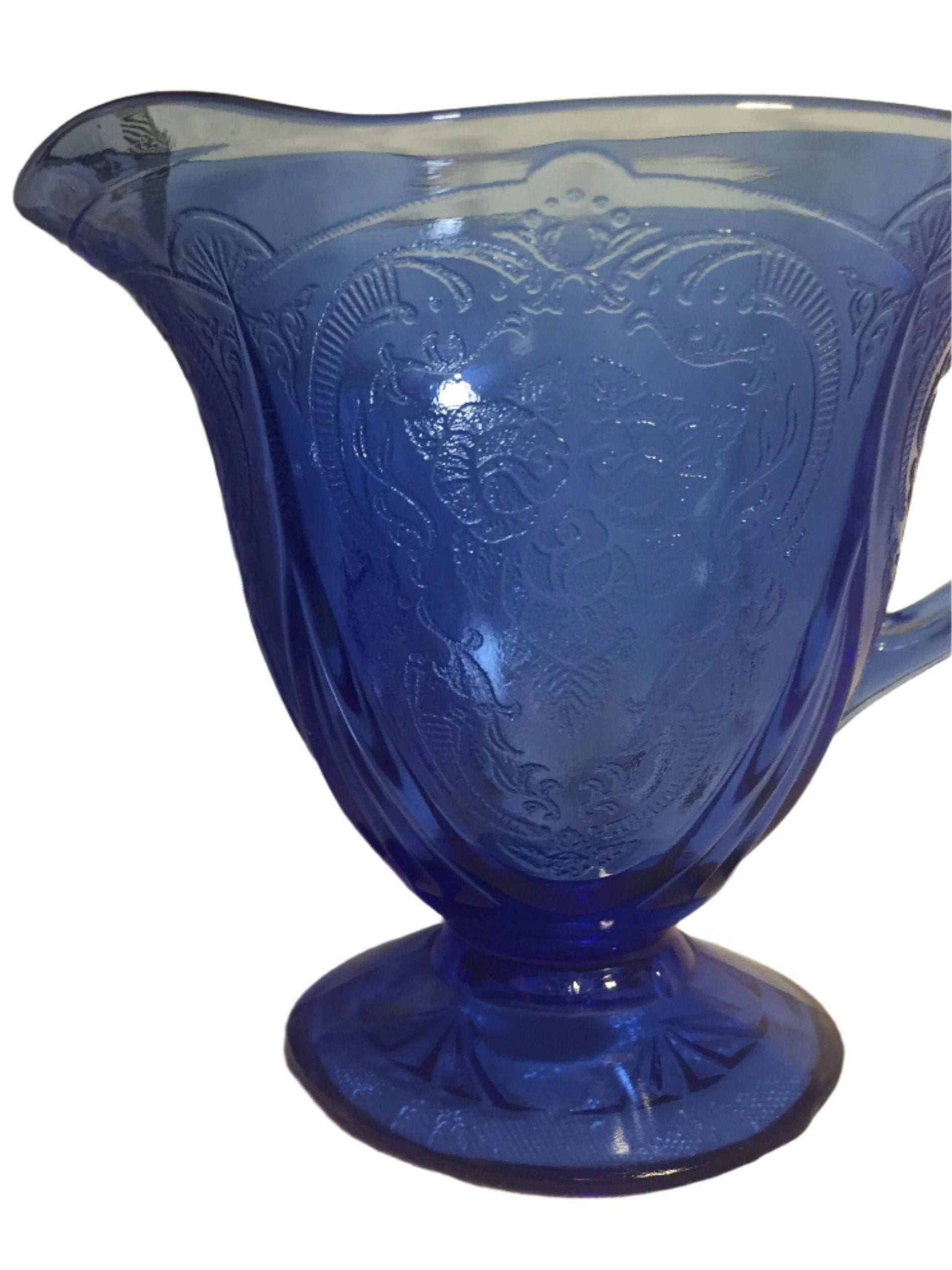 Royal Lace Blue Glass Creamer