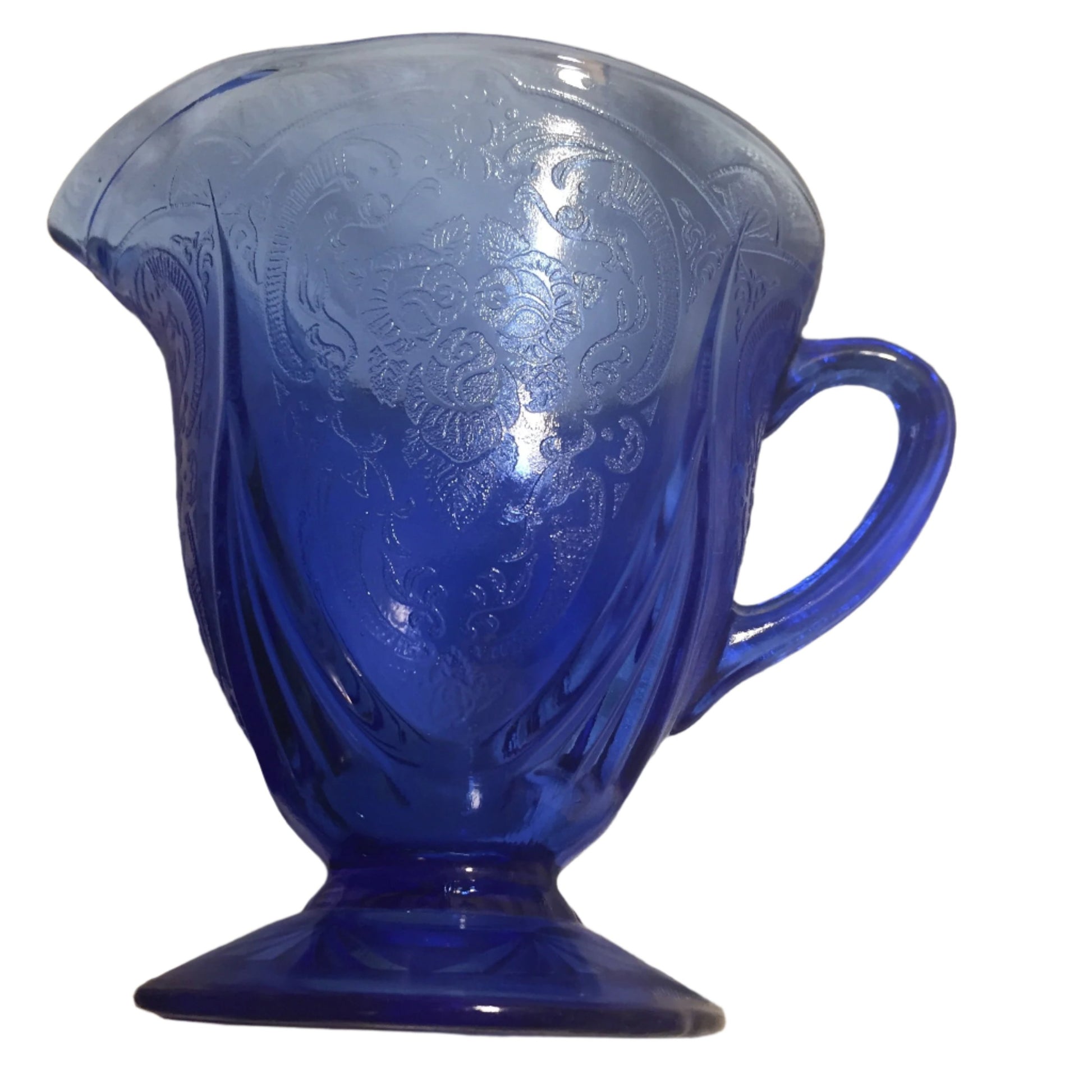 Royal Lace Blue Glass Creamer