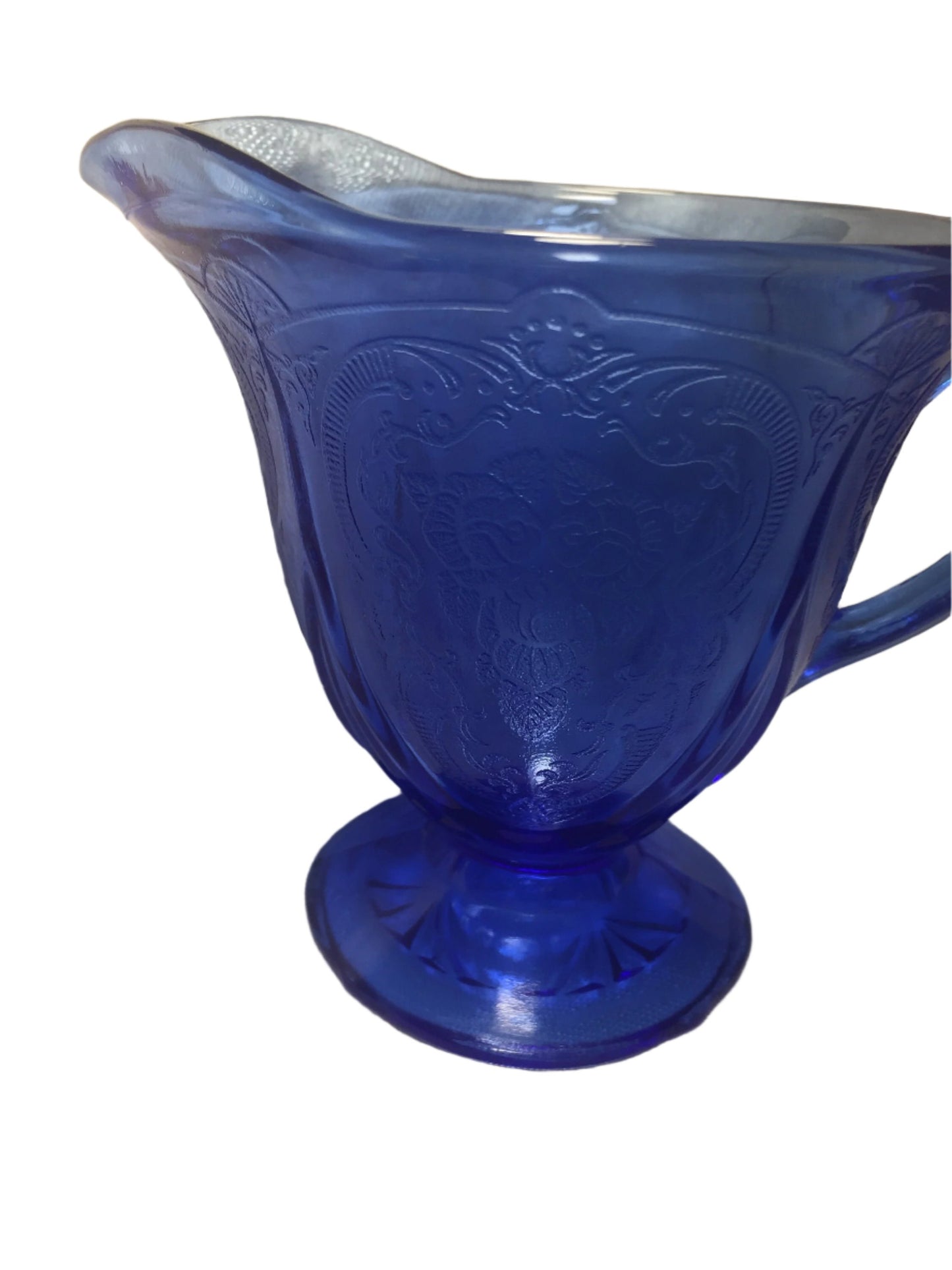 Royal Lace Blue Glass Creamer