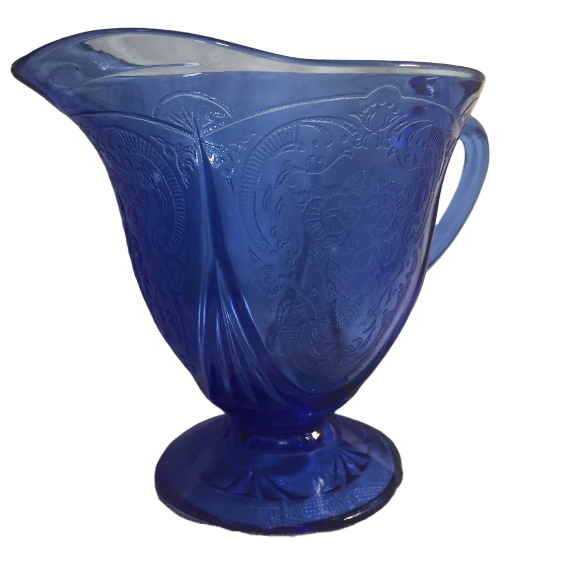 Royal Lace Blue Glass Creamer