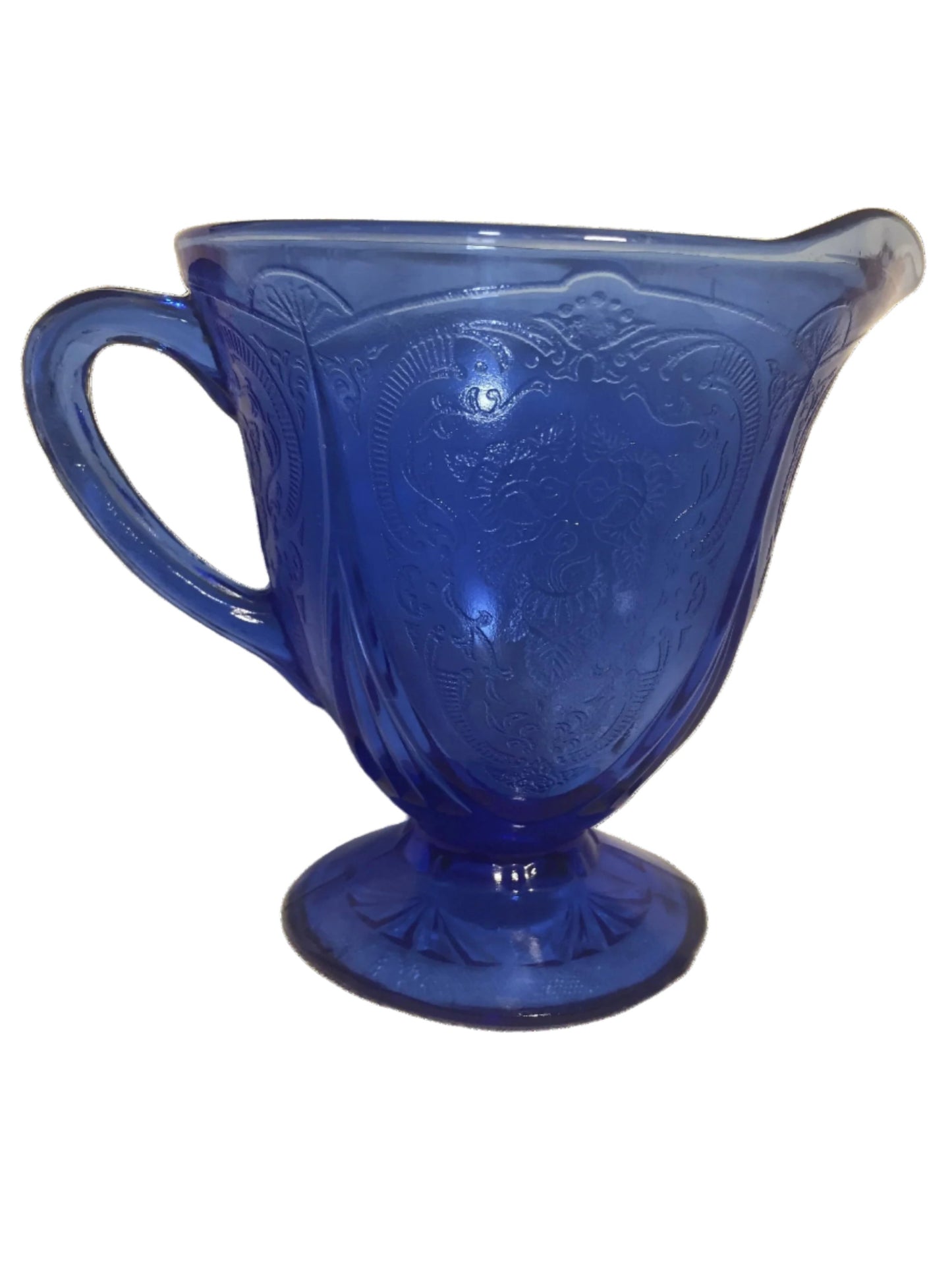 Royal Lace Blue Glass Creamer