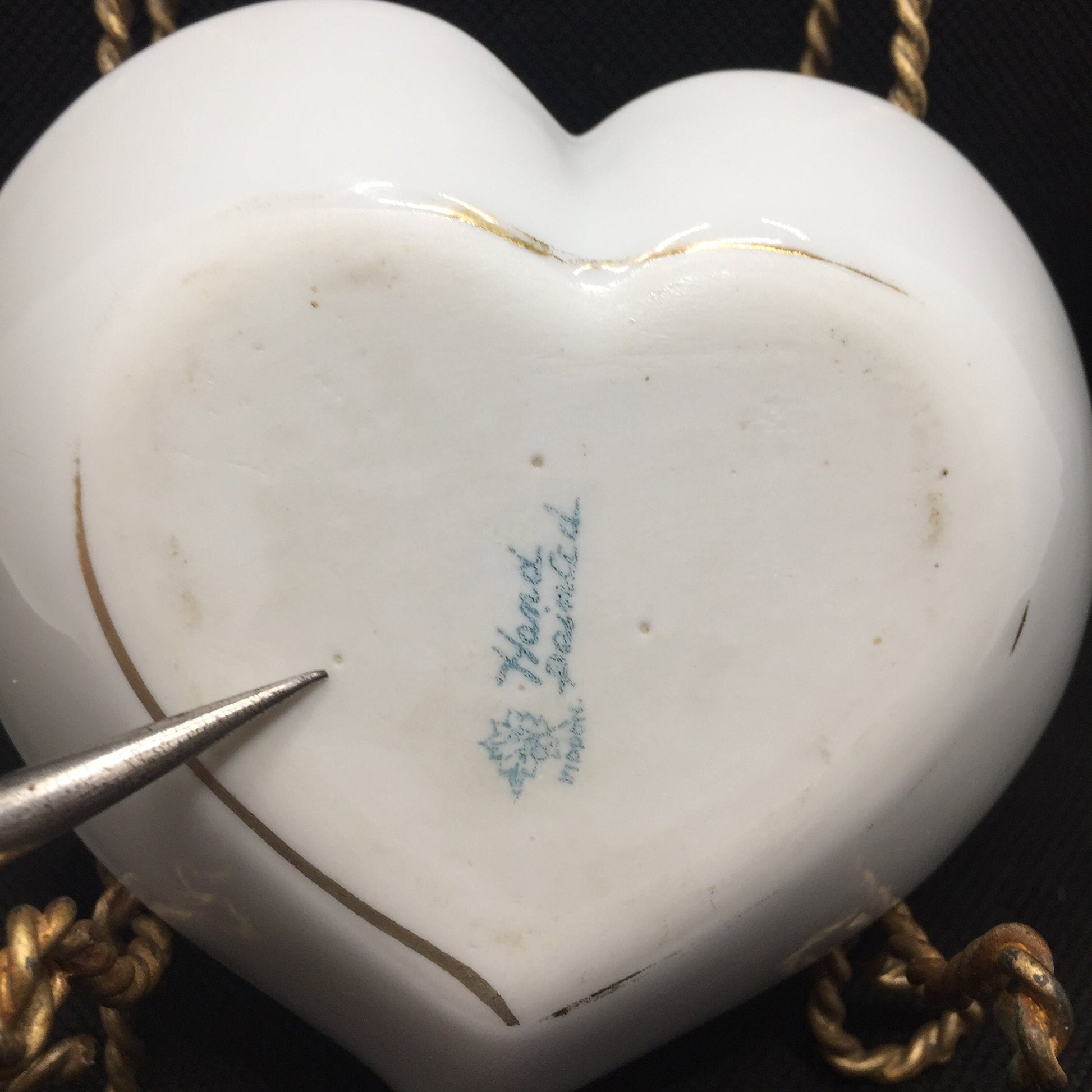 Pretty Nippon Heart Shaped Trinket Dish