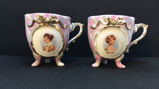 Really Cool Pair of Opalescent Teacups Made in Germany