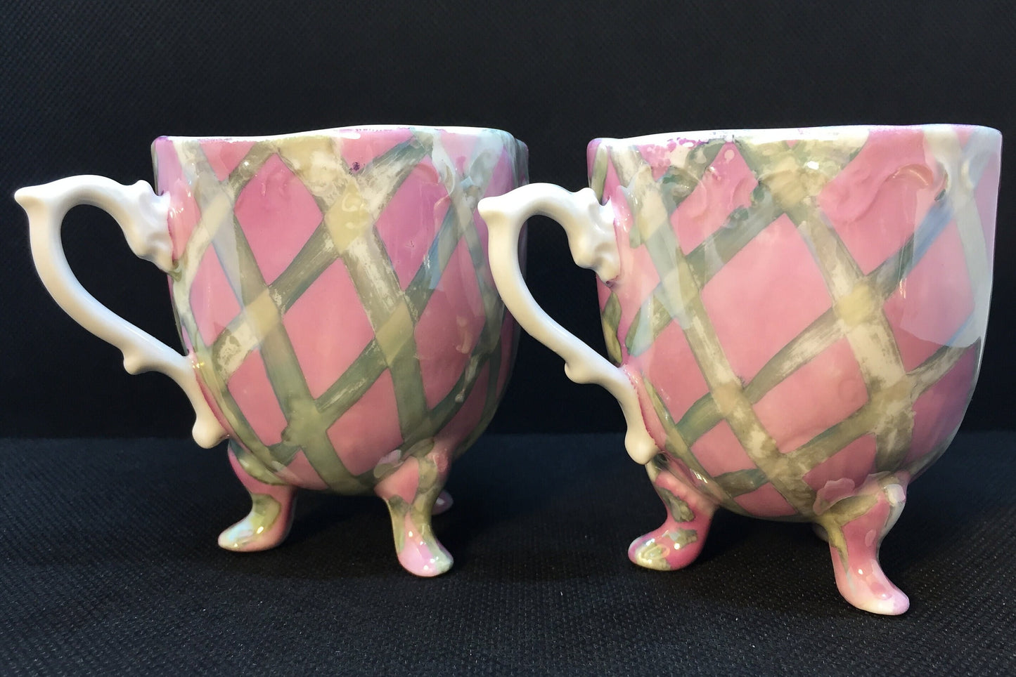 Really Cool Pair of Opalescent Teacups Made in Germany