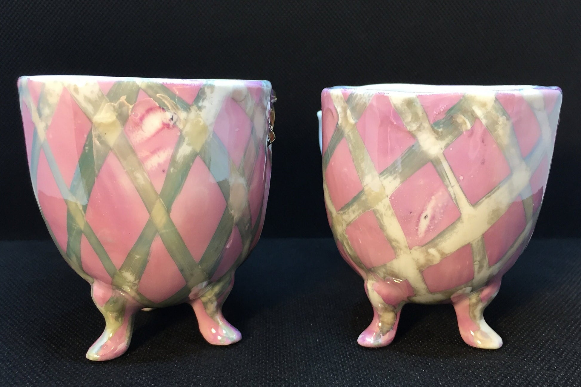 Really Cool Pair of Opalescent Teacups Made in Germany