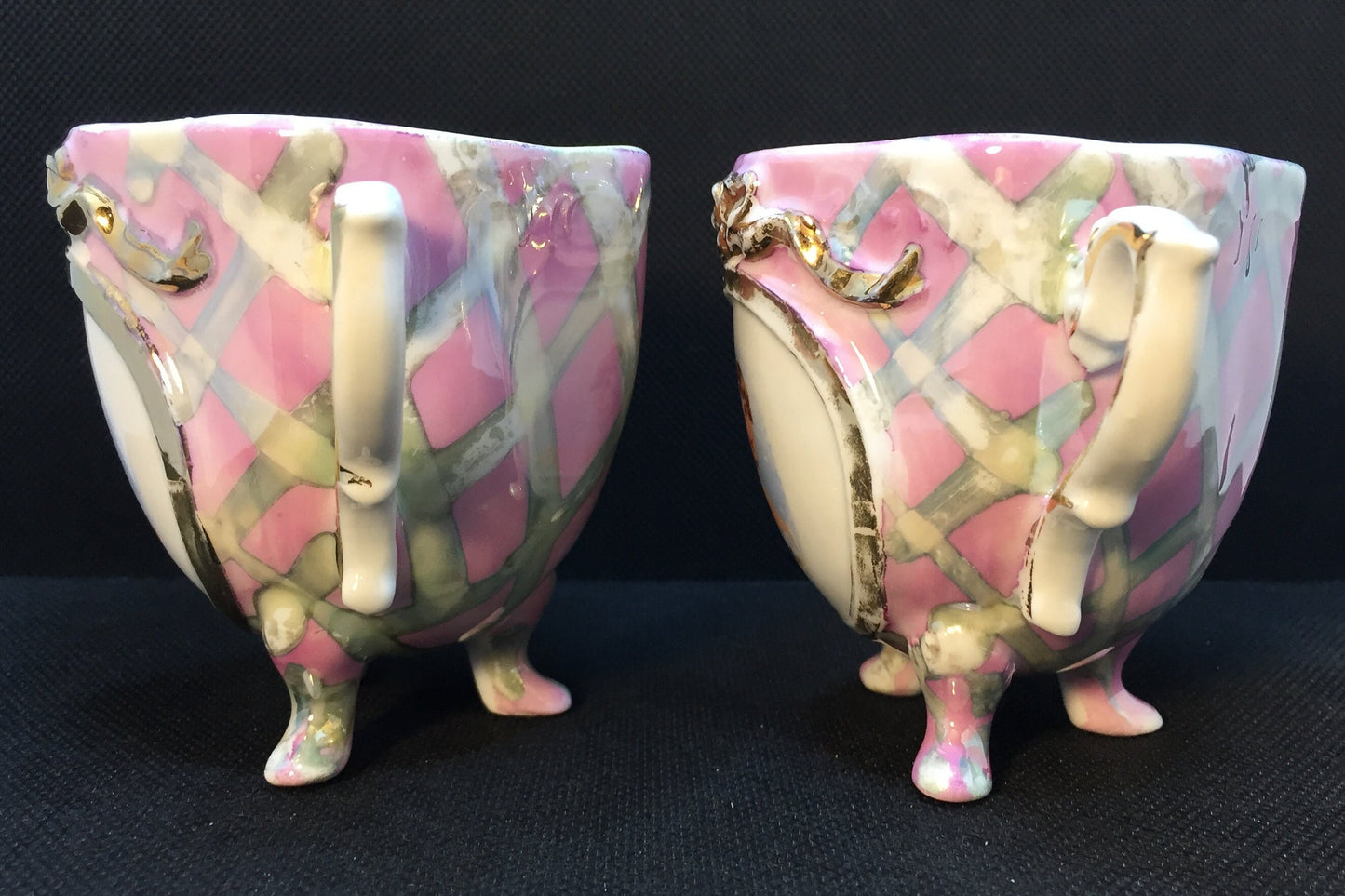 Really Cool Pair of Opalescent Teacups Made in Germany