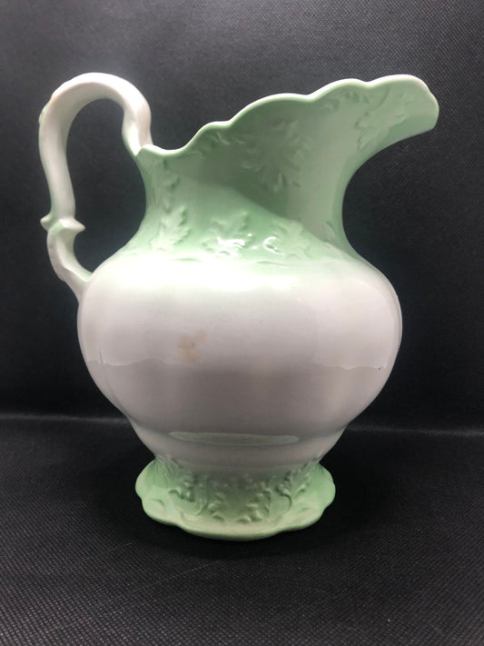 KTK Semi-Vitreous Pitcher with Embossed Leaf Design