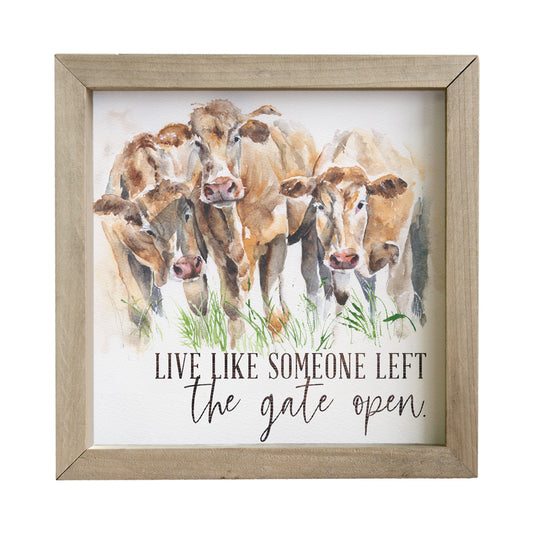 Wooden Farmhouse Sign - Cattle