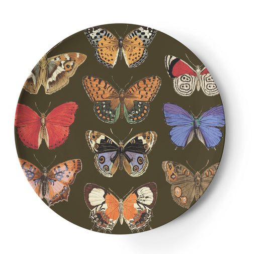 Melamine Platter Round with Butterfly Graphic