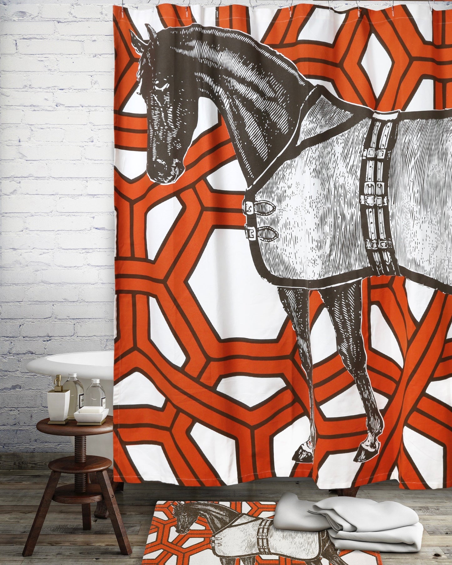 Farmhouse Horse Shower Curtain