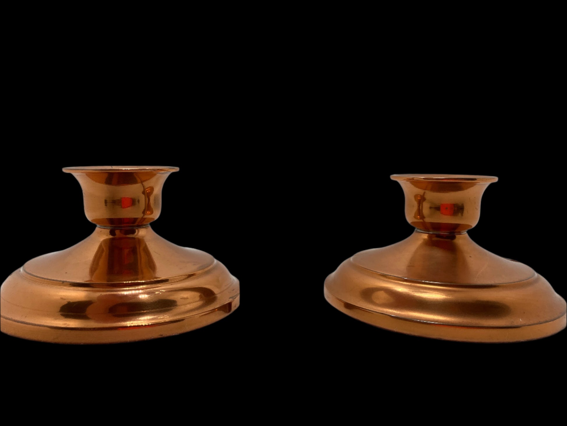 weighted copper candle holders 